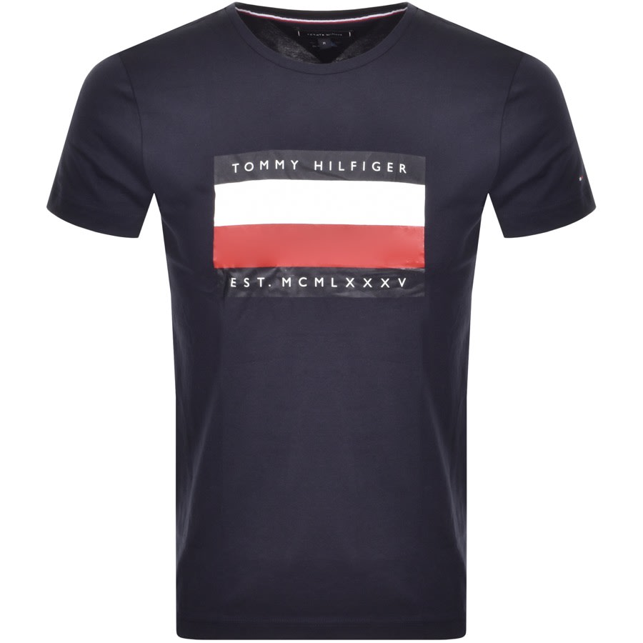 Alternative Image for ProductTommy Hilfiger Flag Logo Crew Neck T Shirt Navy1
